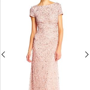 Adrianna Papell blush sequin dress